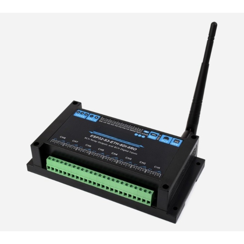 Relay 8 Channel Board - โมดูลรีเลย์เครือข่ายอุตสาหกรรม 8 ช่องสัญญาณ ESP32‑S3 พร้อม WiFi,